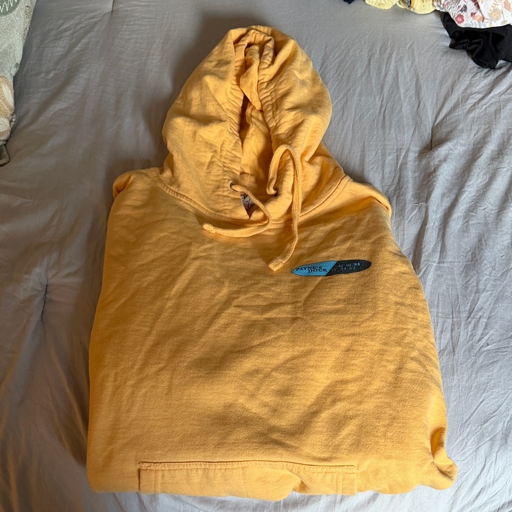 Yellow Hooded Sweatshirt - Lightweight Pullover Hoodie